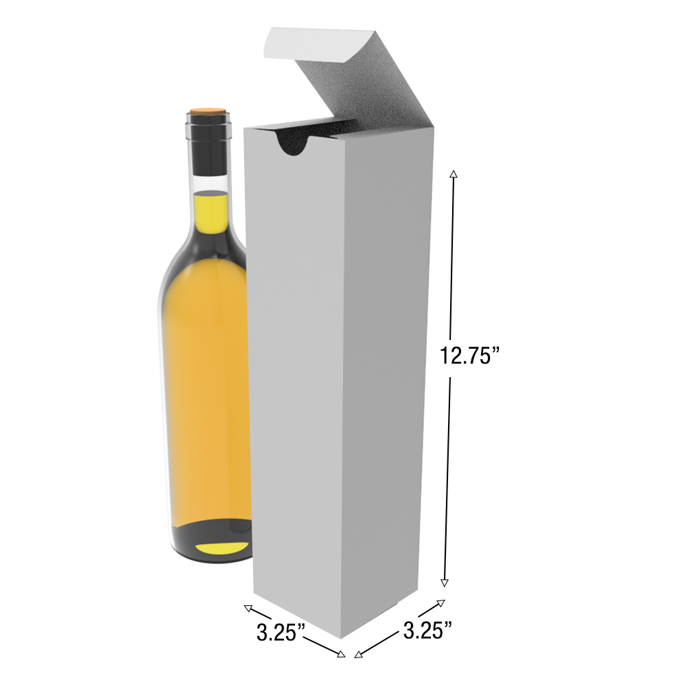 Custom Printed Wine Boxes 3.25 X 3.25 X 12.75