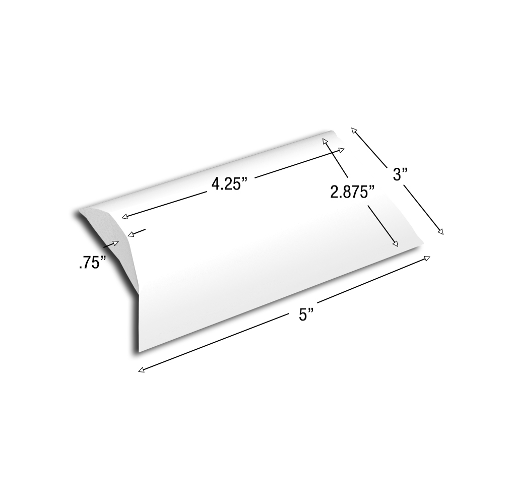 CUSTOM PRINTED PILLOW BOXES 5 X 3 X .75